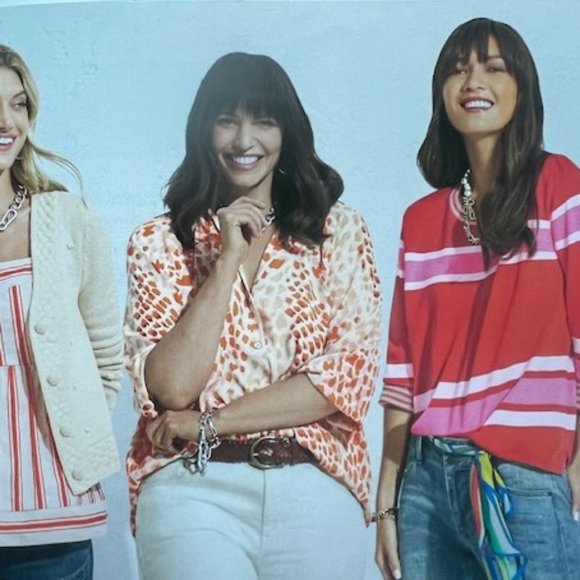 CAbi Women's Blouses - Cream, Orange, Red, Pink - Picture 1 of 6